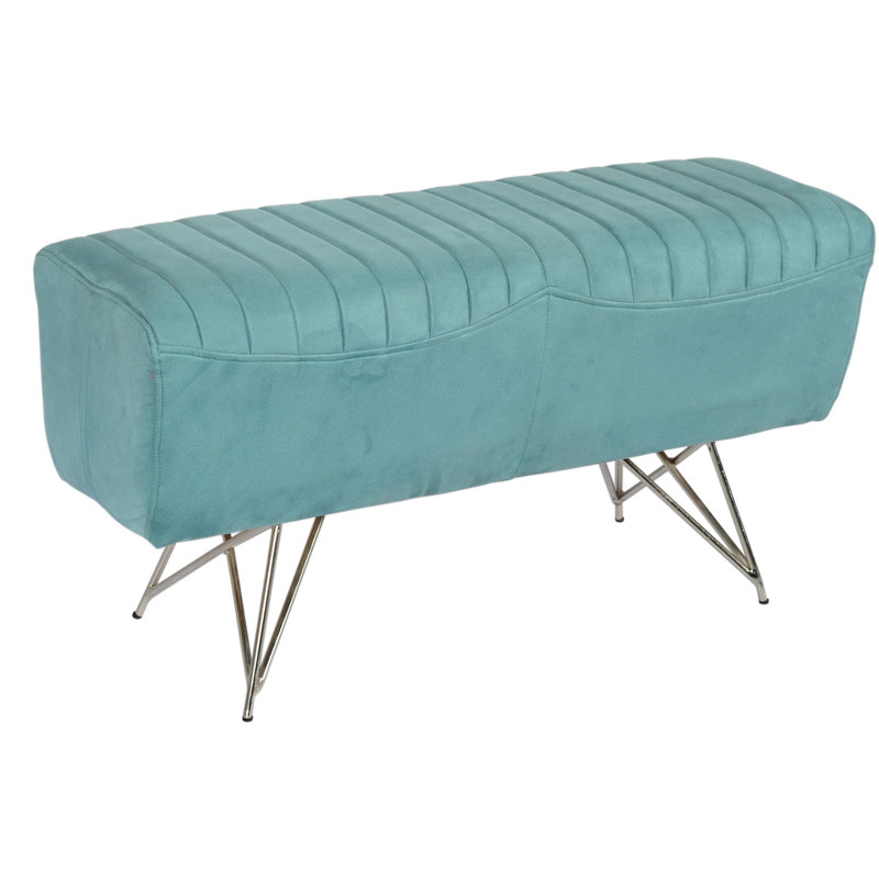 Banc rectangulaire en velours bleu marine MAILE