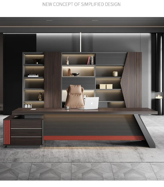 Mykol L-Shaped Executive Desk, 75cm H x 260cm W x 90cm D