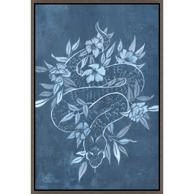 Flowered Snake Painting by Richard Ryder, Glass Coat