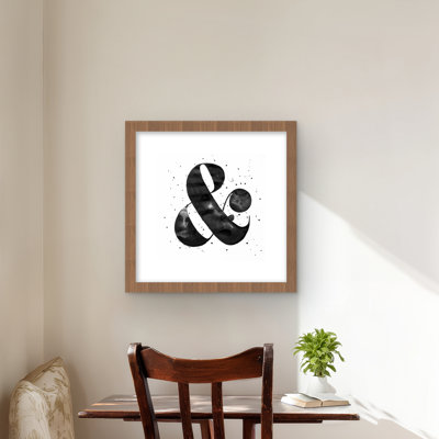 Ampersand - Monochrome Framed Matted Print for Home Decor