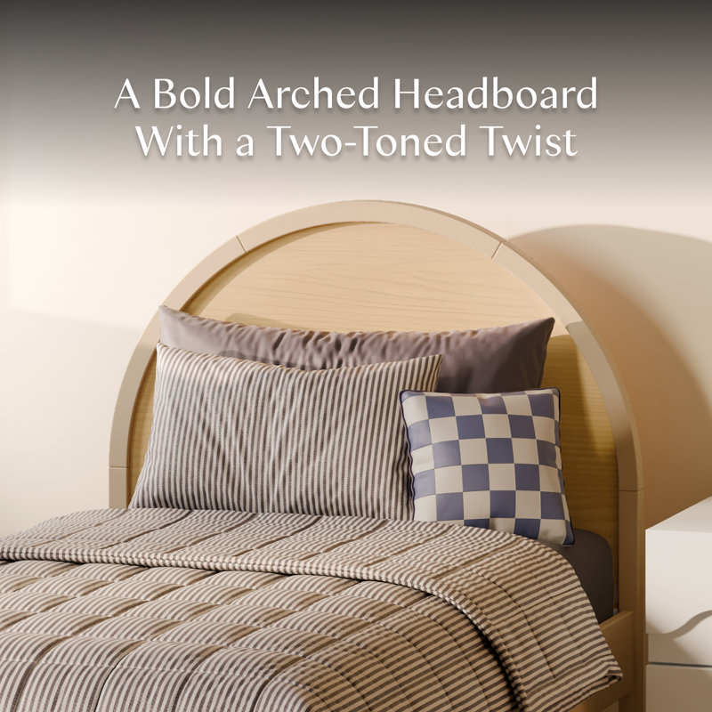 Moab Full Bed, Twin, Taupe/Ash