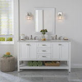 Nurtene 60'' Double Bathroom Vanity with Poly Marble Top