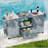66.5 Inch Solid Wood Outdoor Kitchen Island With Stainless Steel Top, Drawer, And Compatibility For Large Big Green Egg And Kamado Joe Grills-1200914027