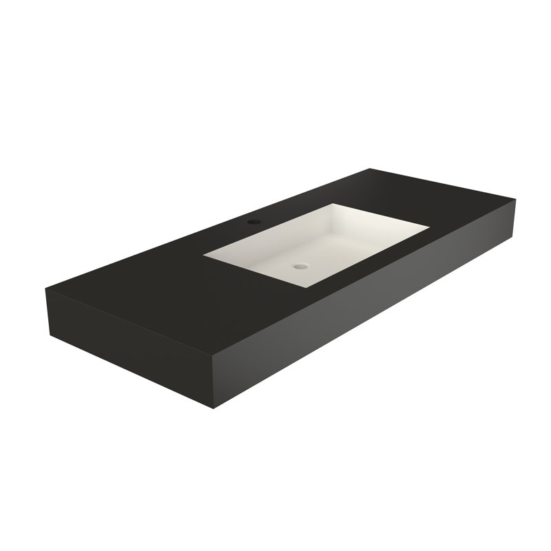 Inner White Outer Black Solid Surface Basin