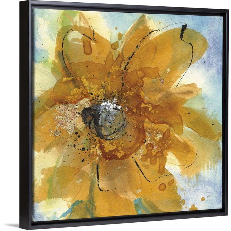 «Amber Gold II» par Chris Paschke, reproduction d'art graphique sur toile, Cadre flottant noir, H 38 po x l 38 po x P 1,75 po