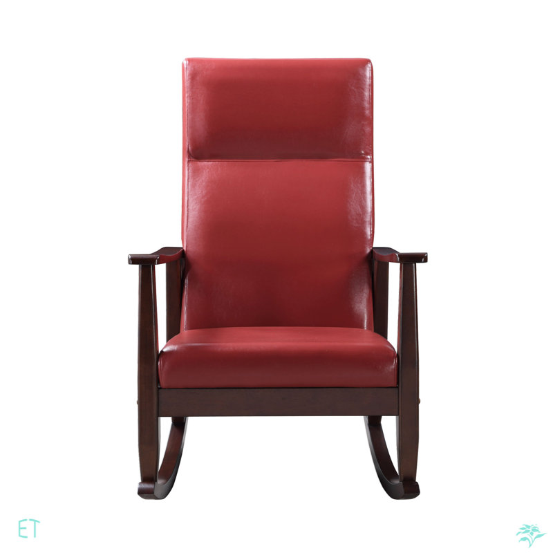 Raina Red PU Finish Rocking Chair