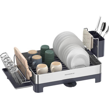 Dish Drying Rack, Expandable (13''-22.5'') Dish Racks for Kitchen Counter,  Auto