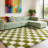 White and Green Checkered Indoor Multi-Purpose Area Rug Ideal for entryways, children's rooms, bedrooms, and living rooms-1019347577-1019347578