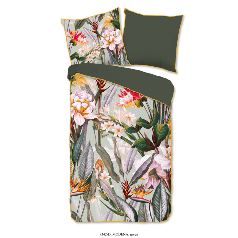 Floral Duvet Cover Set with Pillowcases, Single - 1 Pillowcase (80 x 80 cm)