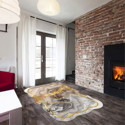 Washable Abstract Indoor Rug