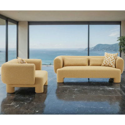 Toby 2-Piece Upholstered Sofa Set With Accent Pillows