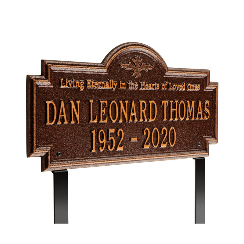 Arlington 'Living Eternally' Memorial Plaque, Yes, Antique Copper