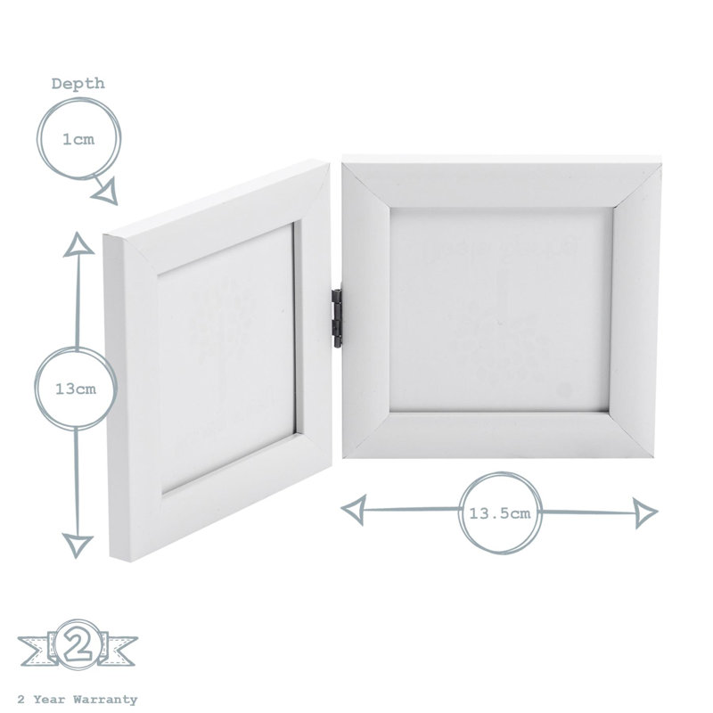 Nicola Spring - Folding 2 Photo Frames, White