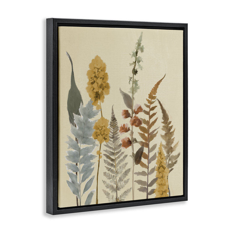 Cadre flottant Autumnal Wild Plants, design par Elizabeth Medley, Cadre flottant noir de jais, H 21 po x l 17 po