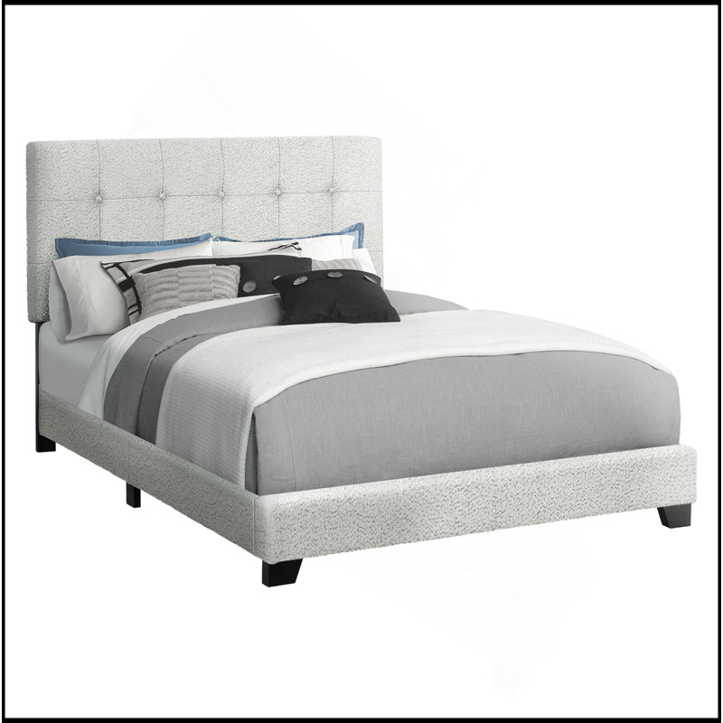 Lit, double, chambre à coucher, tapissier, cadre seulement, transitionnel, Lit double