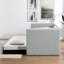 Lit de jour simple, canapé-lit rembourré, le bas se retire pour former un lit, tissu en velours côtelé gris foncé (86 po x 43,5 po x 34 po)-189647378