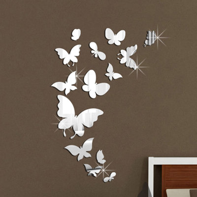 Mirror Butterflies with Butterfly Mirror Wall Sticker Set