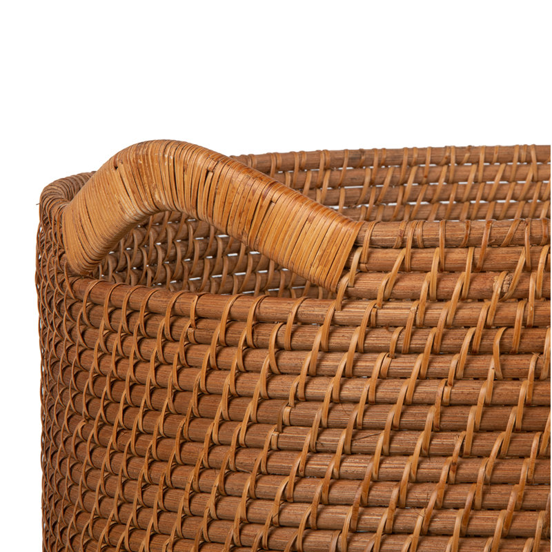 Panier en rotin Jettie, Brun miel