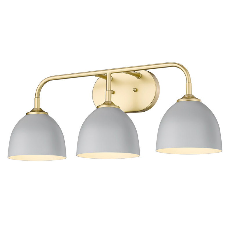 Ringwood 3-Light Dimmable Bathroom Light, Gris mat, Or olympique