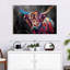 Vache multicolore sur toile-302938842