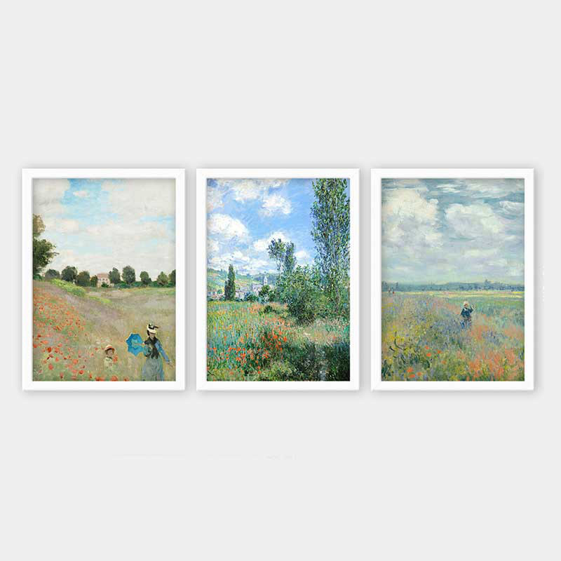 Ensemble de 3 peintures élégantes encadrées décoratives, 13,8 x 17,7 pouces chacune | 100% bois avec cadre 100% polystyrène (épaisseur: 0,8 pouce) | Impression numérique UV, parfaite pour le salon et la décoration intérieure