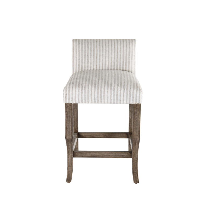 Guzik Upholstered Counter Stool with Solid Wood Frame