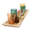 Porte-votives Devers sur plateau en bois, lot de 9-689648562