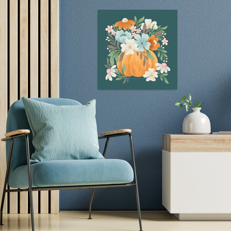 Fall Magic III, art floral contemporain, H 18 po x l 18 po