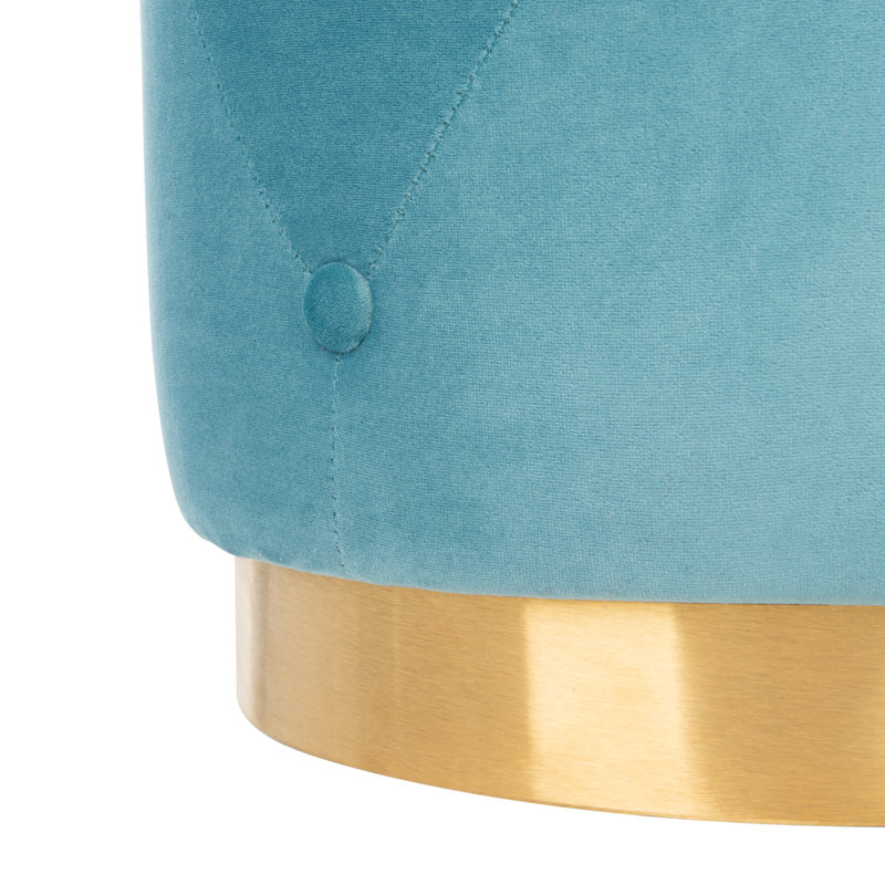 Repose-pieds standard rond touffeté 14,5" velours Skye, Velours écume de mer