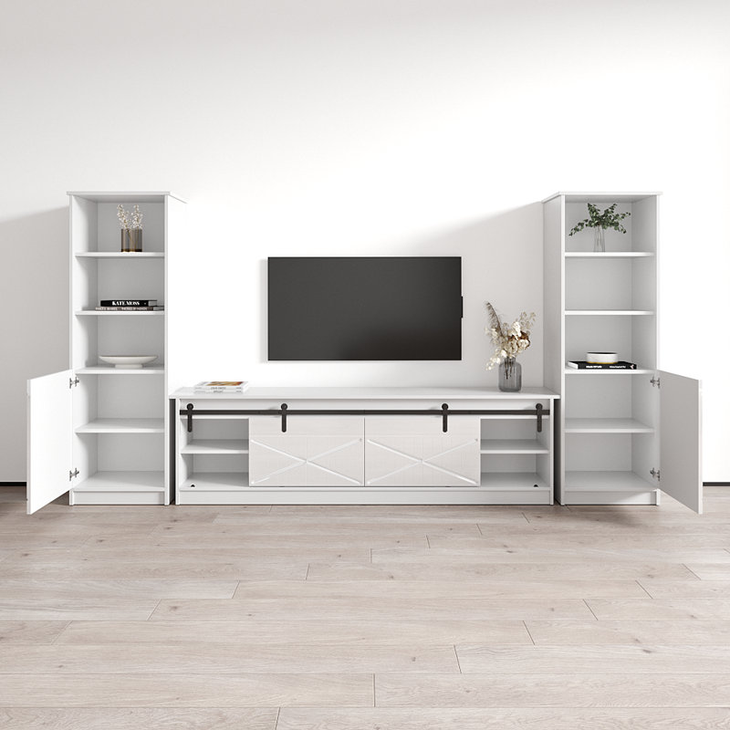 Meuble audio-vidéo moderne 120,5 po Fiorenze, Blanc