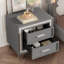 Table de chevet 2 tiroirs en velours 22 po-115183843
