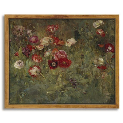 Floral Scenic Oil Painting Canvas, Rustic Framed Wall Decor, 8×10