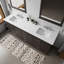 Meuble-lavabo double l 80 po x P 22 po, plateau en marbre de culture et miroir de 30 po-2115615455