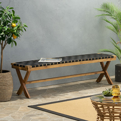 Banc de cadre en X, banc de patio tissé en corde