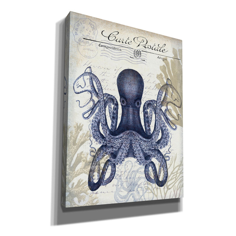 «Seaside Post card Cream C», impression sur toile tendue, H 16 po x l 12 po x P 0,75 po