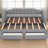 Adjustable Linen Upholstered Daybed With Twin XL Expansion, Storage Drawers & LED Features-1965659309
