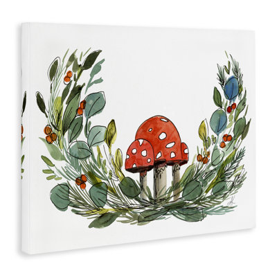 Art mural sur toile Champignons et verts par Alexandria Gilbert Kincaid
