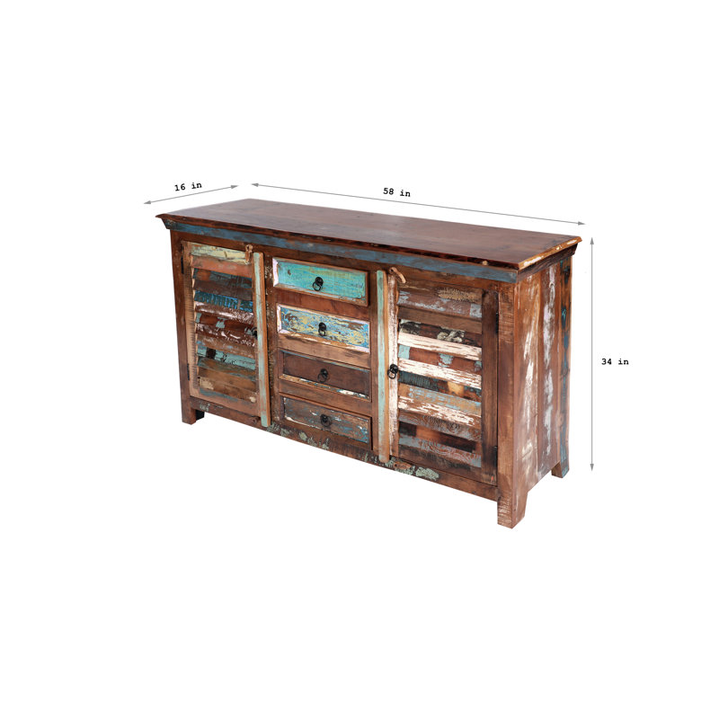 Antique Solid Wood Credenza
