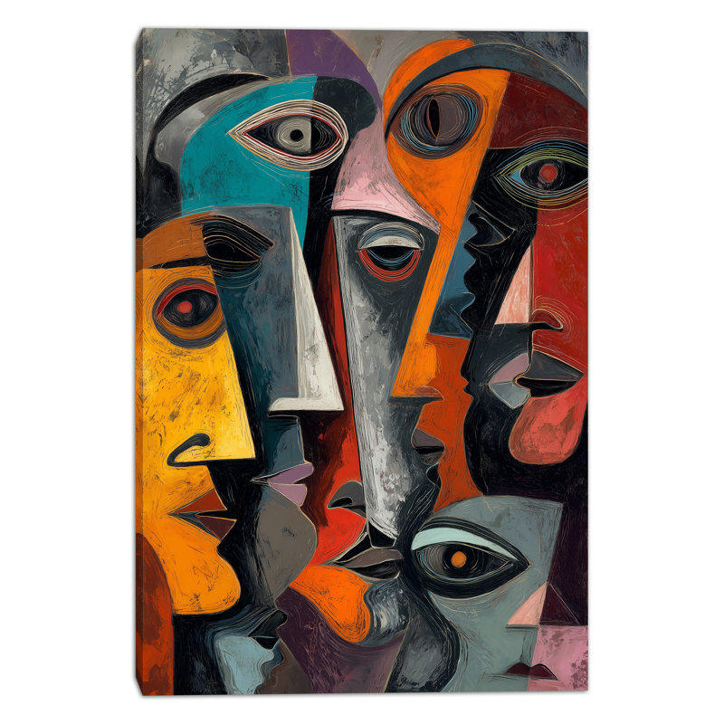 «Cubist Eyes Chœur», art mural sur toile tendue, L 16 po x H 24 po x P 1,5 po