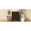 Meuble-lavabo moderne de 24 po avec lavabo en céramique, porte à fermeture douce, 3 tiroirs, poignées dorées et support de porte pour un rangement peu encombrant-117044740
