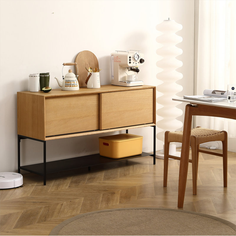 Armoire console 47,25 po en bois massif avec rangement