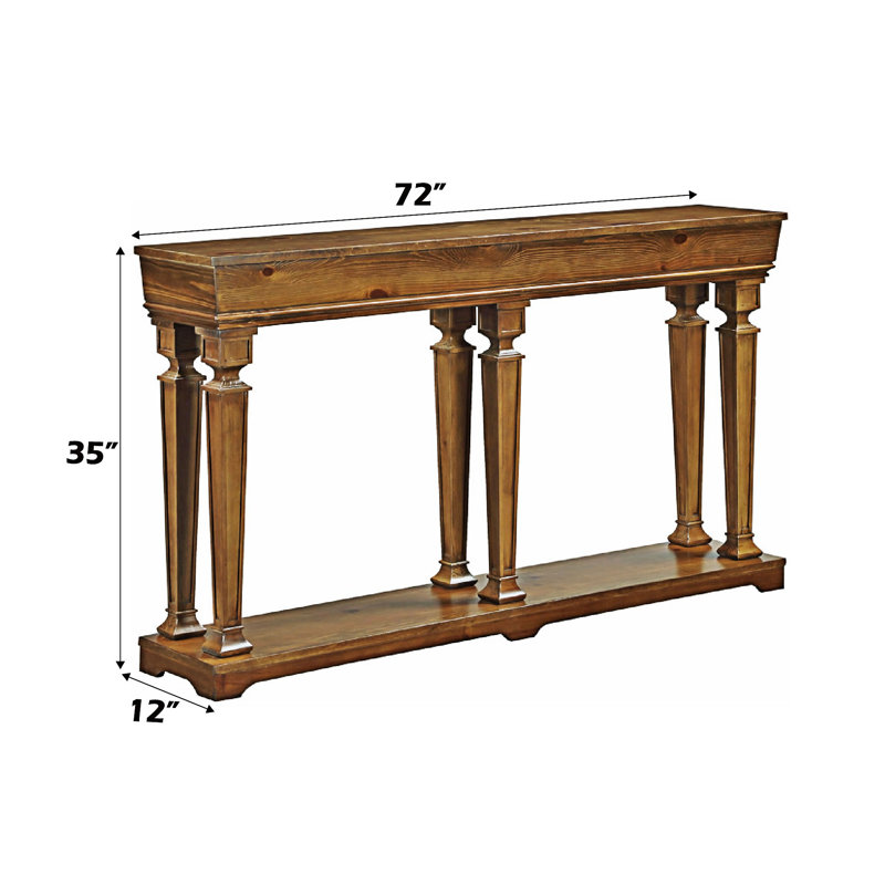 Console avec tablette inférieure, 35" H x 72" W x 12" D