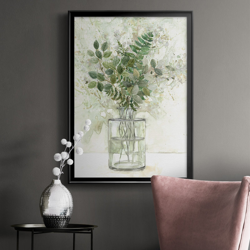 «Delicate Greenery I», reproduction d'art encadrée, Noir, H 36 po x l 26,5 po x P 1 po