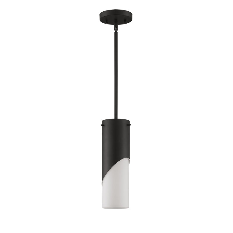 Luminaire suspendu 1 lumière DEL Alaunna, Noir