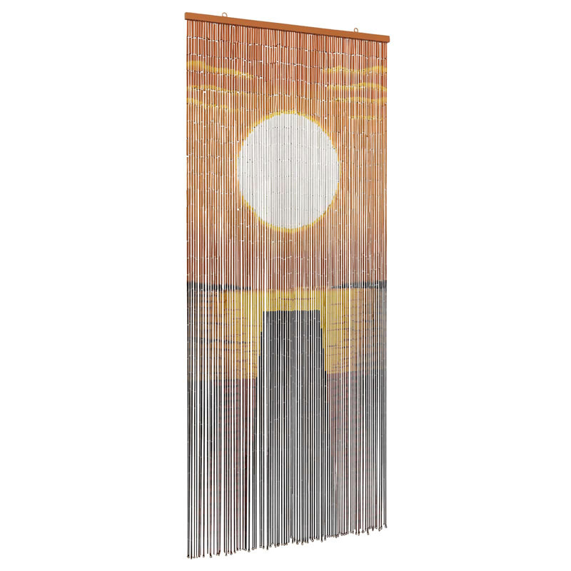 vidaXL Insect Door Curtain Multicolor 78.74 x 35.43 in Bamboo, 35.43" W x 78.74" L, Sunset