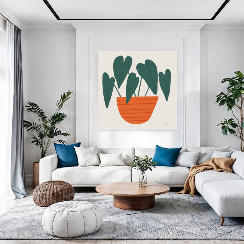 Art mural plante en pot, H 48 po x l 48 po