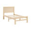 Cadre de lit simple contemporain avec finition naturelle, plateforme, tête de lit et lattes, style de finition de chambre à coucher invitant, amélioration