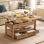 Table basse à plateau relevable de 39,4 po avec rangement caché et tiroirs
