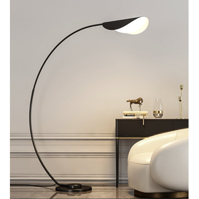  Lampe sur pied arquée LIGHT Arcadia | Design moderne | Base en métal | Abat-jour en acrylique doux et diffus