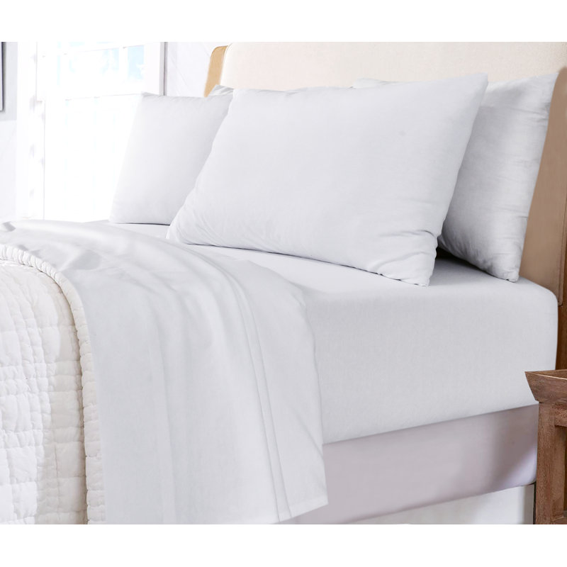 100% Cotton Jersey Knit Sheet Set, Dark Green, Full/Double Sheet Set+ Fitted Sheet+2 Pillowcase